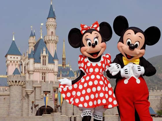 Mickey and Minnie in Disneyland