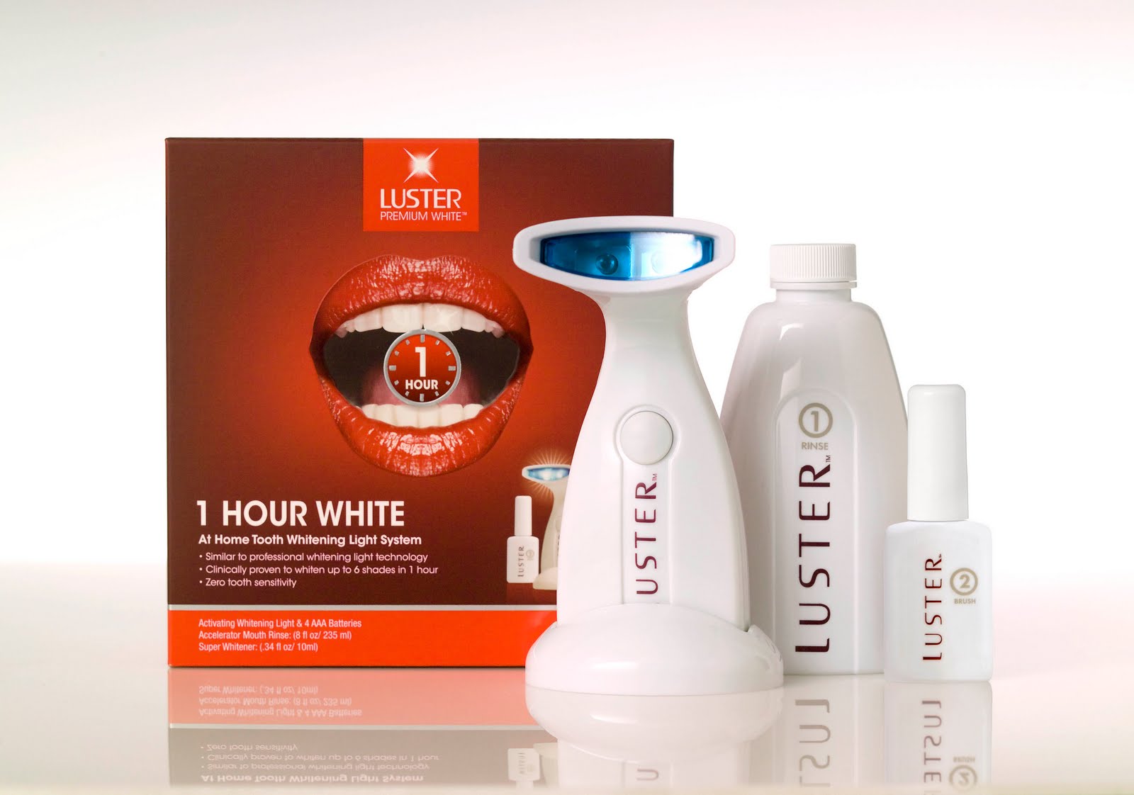 Luster Premium White 1-Hour White At Home Tooth Whitening Light System 