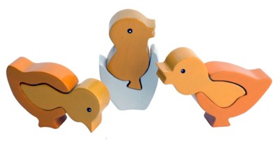 ImagiPLAY 3 Chicks Chunky Wooden Puzzle