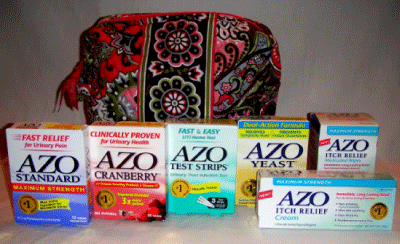 AZO Products Emergency Kit in a Vera Bradley Bag