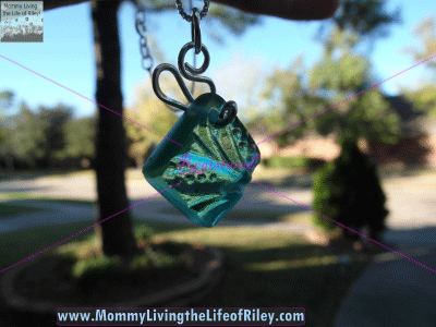 Bottled Up Designs Teal Sandwich Glass Ribbon Necklace