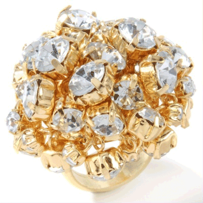 Tori Spelling Clustered Stone Statement Ring from HSN