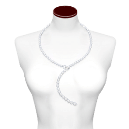 Pearlotica White Freshwater Pearl Lariat Necklace