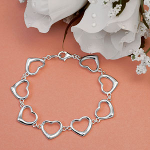 Sticky Jewelry Sterling Tiffany Style Heart Bracelet