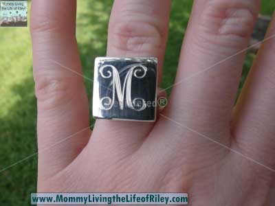 Chic Monkey Boutique Monogrammed Sterling Silver Square Ring