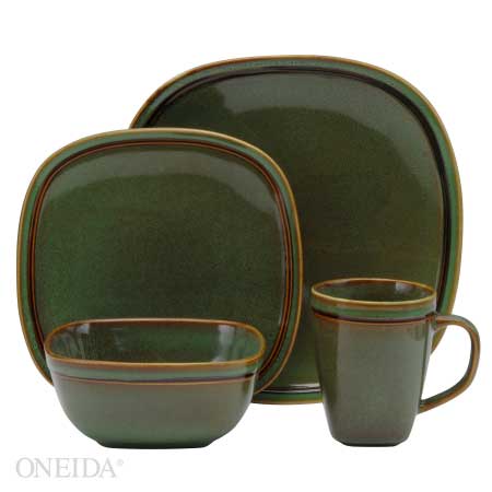 Oneida Asheville Green Dinnerware Set