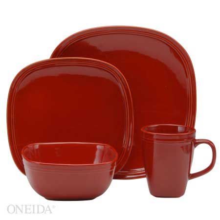 Oneida Asheville Red Dinnerware Set