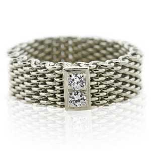 TrendToGo.com Designer Inspired Sterling Silver CZ Somerset Mesh Ring