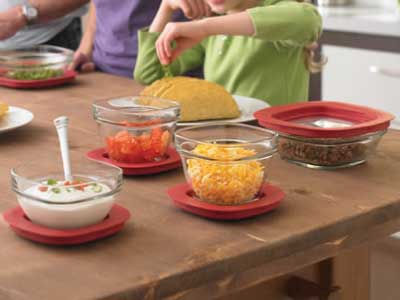 Rubbermaid 8-Piece Glass Container Food Storage Set with Easy Find Lids