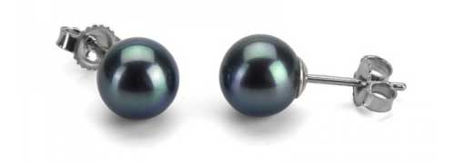 Pure Pearls Black Freshwater Pearl Earrings