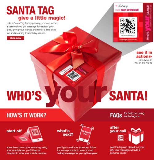 JCPenney Santa Tags