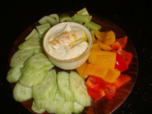 Zucchini Hummus with Veggies