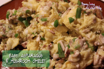 Easy Asparagus and Mushroom Omelet